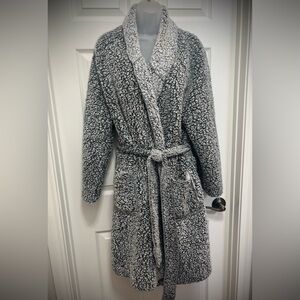 Charter Club Gray Plush Robe Intimates Sleepwear